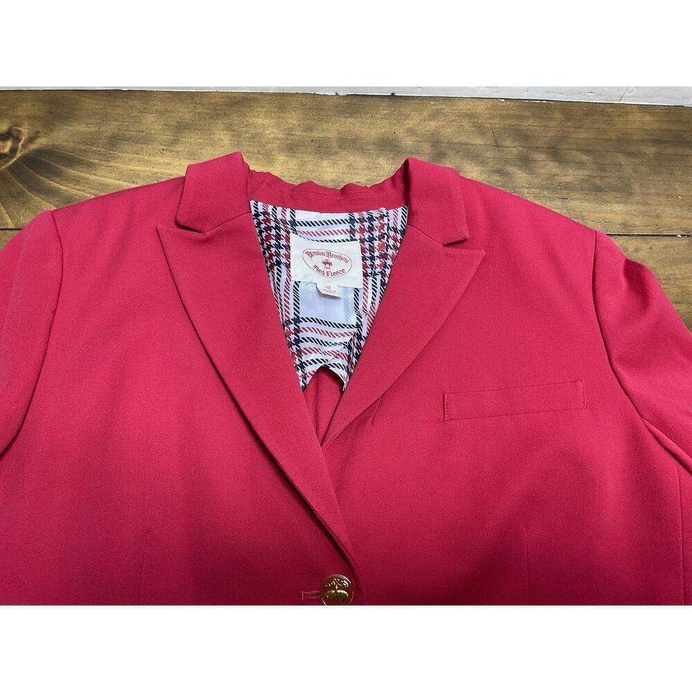 BROOKS BROTHERS Red Fleece Women's Red Cotton Viscose Stretch Blazer Size 12 - Picture 3 of 16